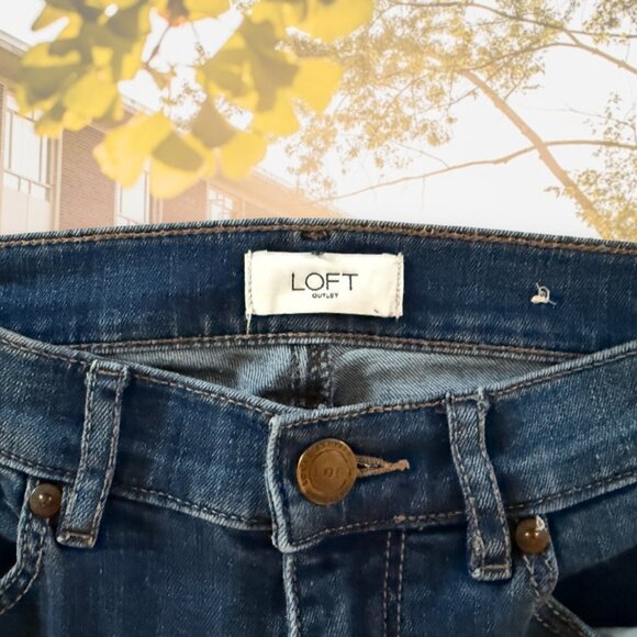 LOFT High Medium Wash High Rize Stretchy Skinny Cotton Jeans - Picture 3 of 10